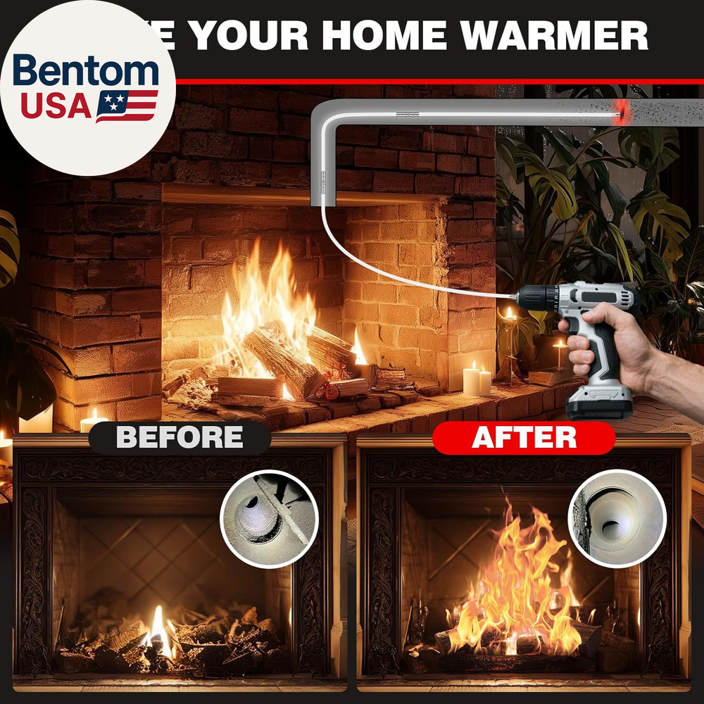 30 Feet Chimney Sweep Kit, Chrome Button Locking System, Chimney Cleaning Kit, C