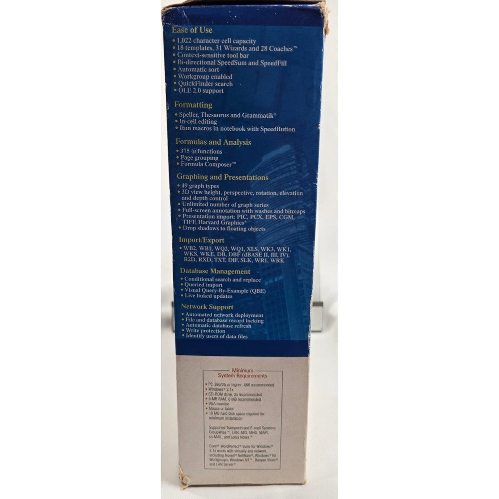 Open Box Corel Quattro Pro Spreadsheet Graphics Software Windows 3.5" Floppy +CD