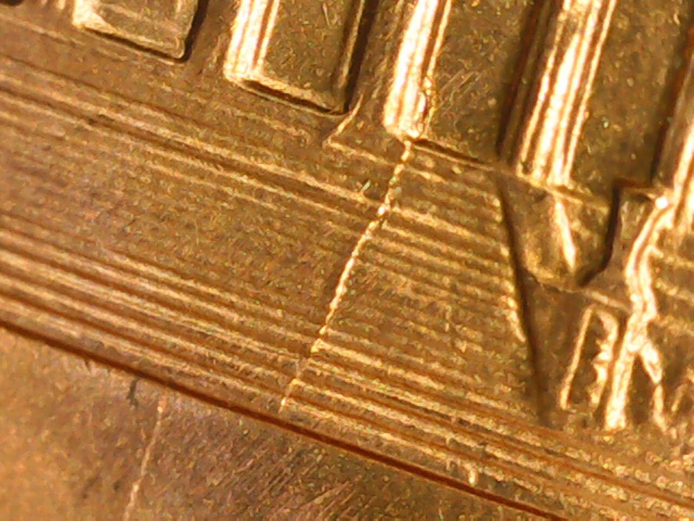 1995 Penny Reverse Die Crack or Gouge