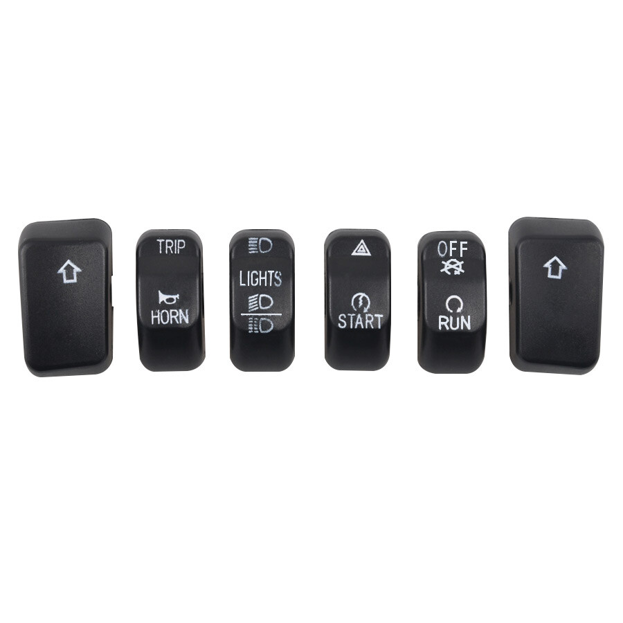 6pcs Black Hand Control Switch Button Caps For Harley Breakout FXSB 2013-2015