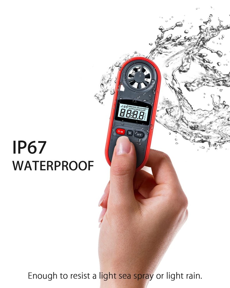 Handheld Anemometer, Digital Wing Wind Speedometer, Pocket Airflow G...