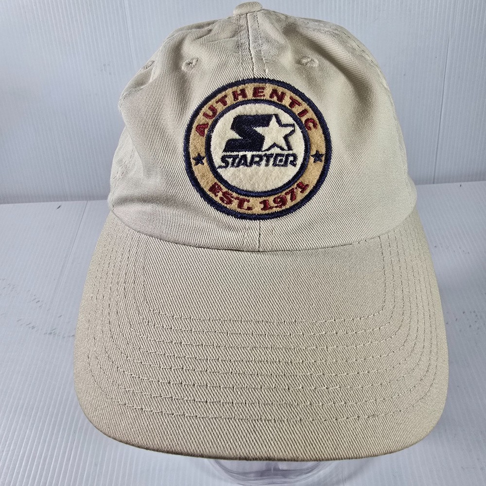 Youth Starter Authentic Baseball Hat, Beige Strap Back OSFA