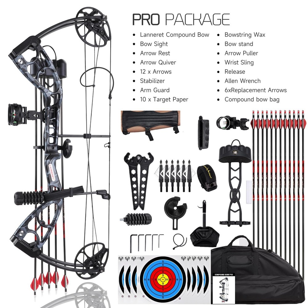 Lanneret Compound Bow and Archery Sets - Right Hand Archery Compound Bows 30-...