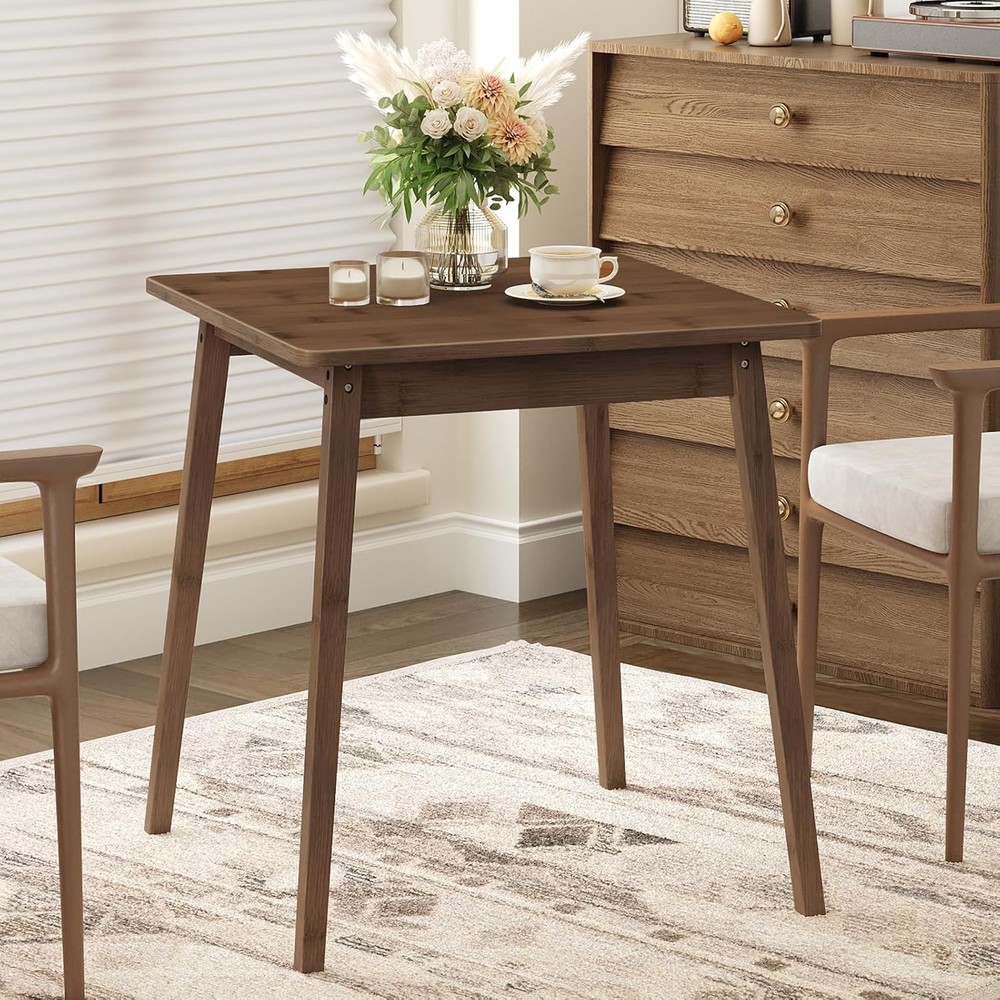 Dining Table Bamboo Rectangle Kitchen Table for 4-6 ,Easy to Assemble,