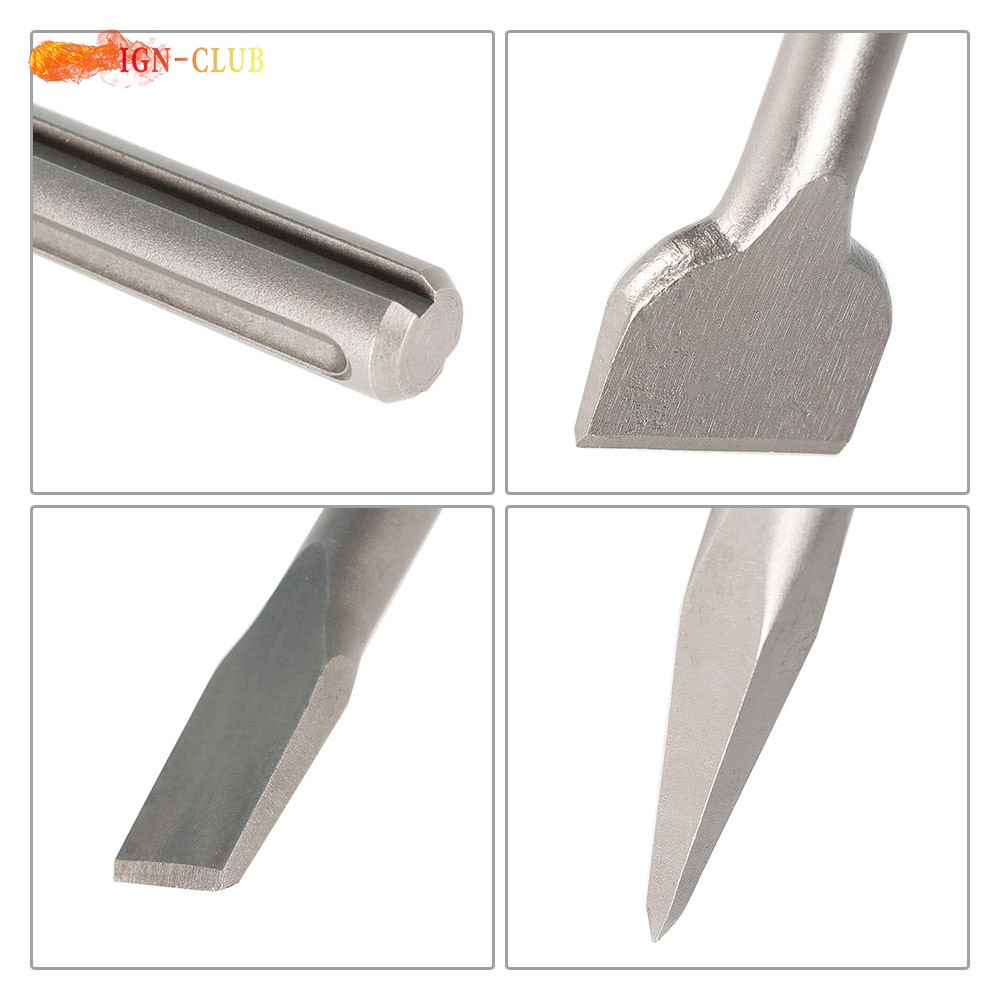 3 Pcs High Quality 16" SDS Max Bits Long-Point Chisel Scaling Chisel Flat Chisel