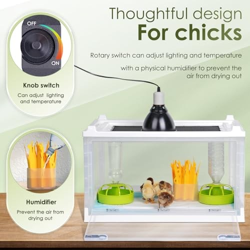 Brooder Box for Chicks, Chicken Brooder Box Warms Up to 25 Chicks Adjustable