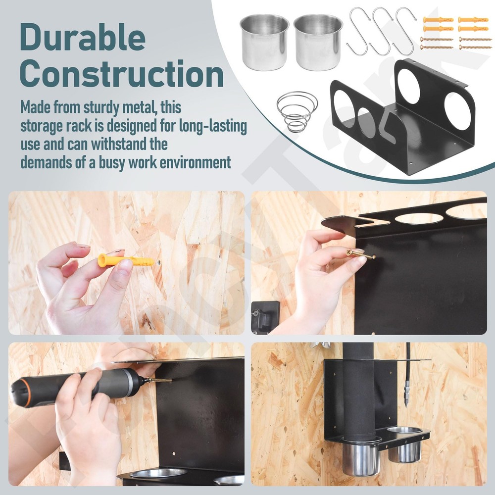 Grease Gun Holder, Storage Rack for Workshop Garage Black