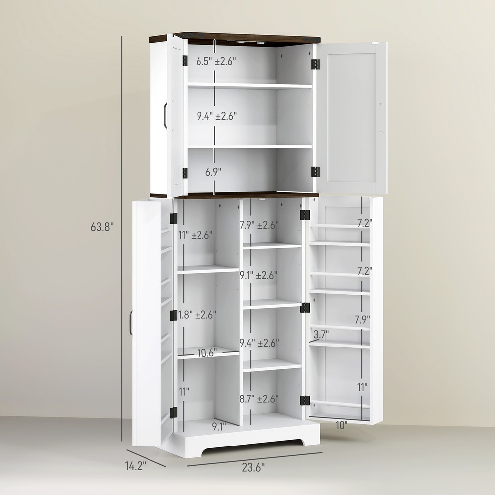 64" Kitchen Pantry Storage Cabinet with Motion Sensor Light
