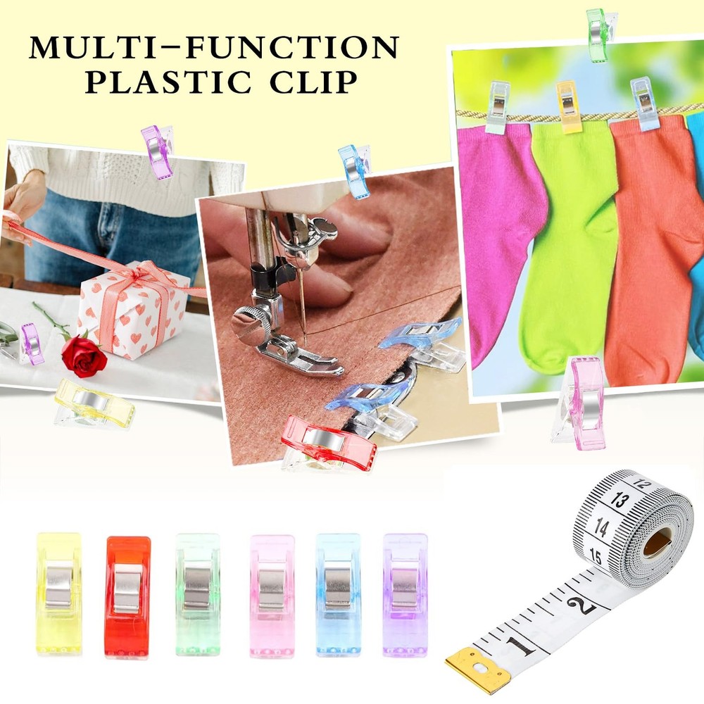 Multipurpose Sewing Clips - Colorful Quilting Clips for Craft Projects
