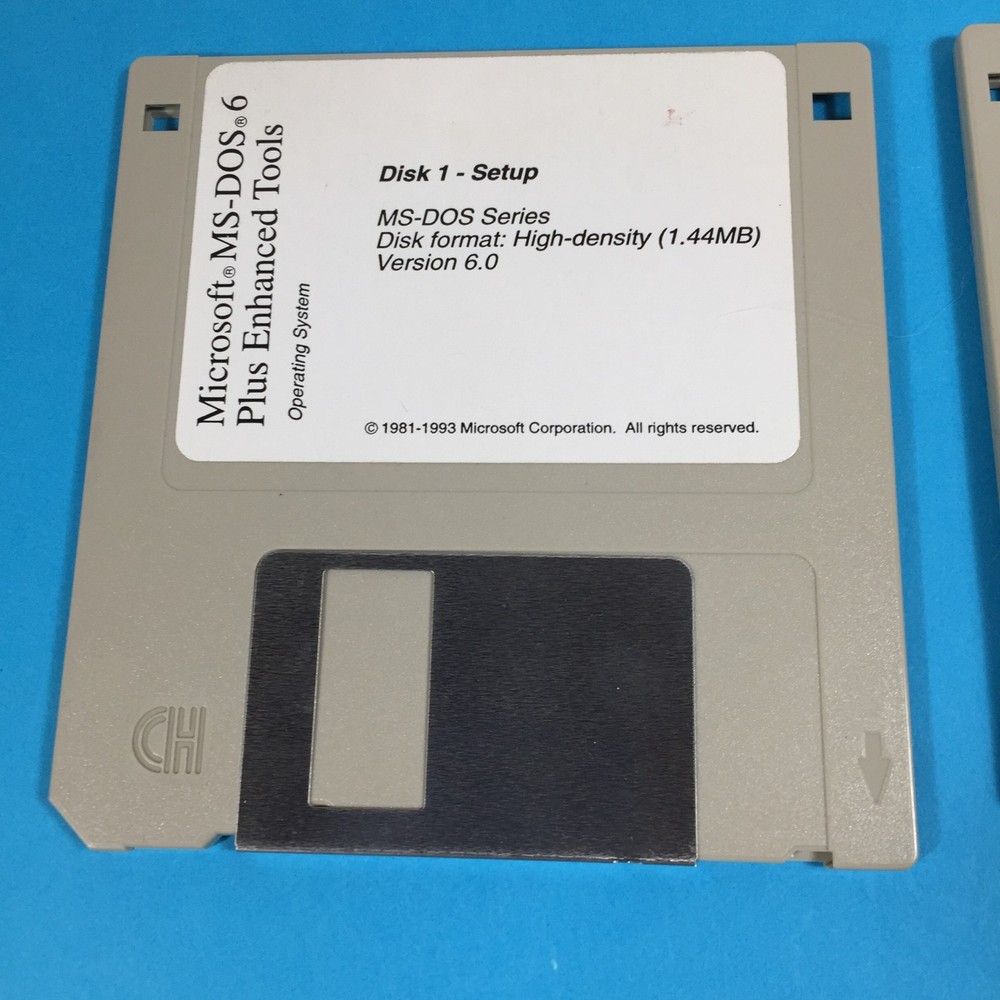 Microsoft MS-DOS v6.0 Operating System-Original 3 floppy Disks-Untested