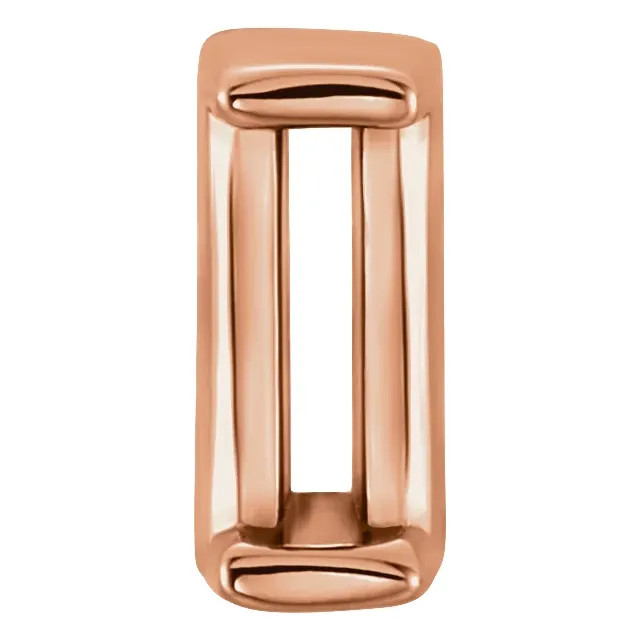 14K Rose Gold Unset Straight Baguette Solid Base Setting