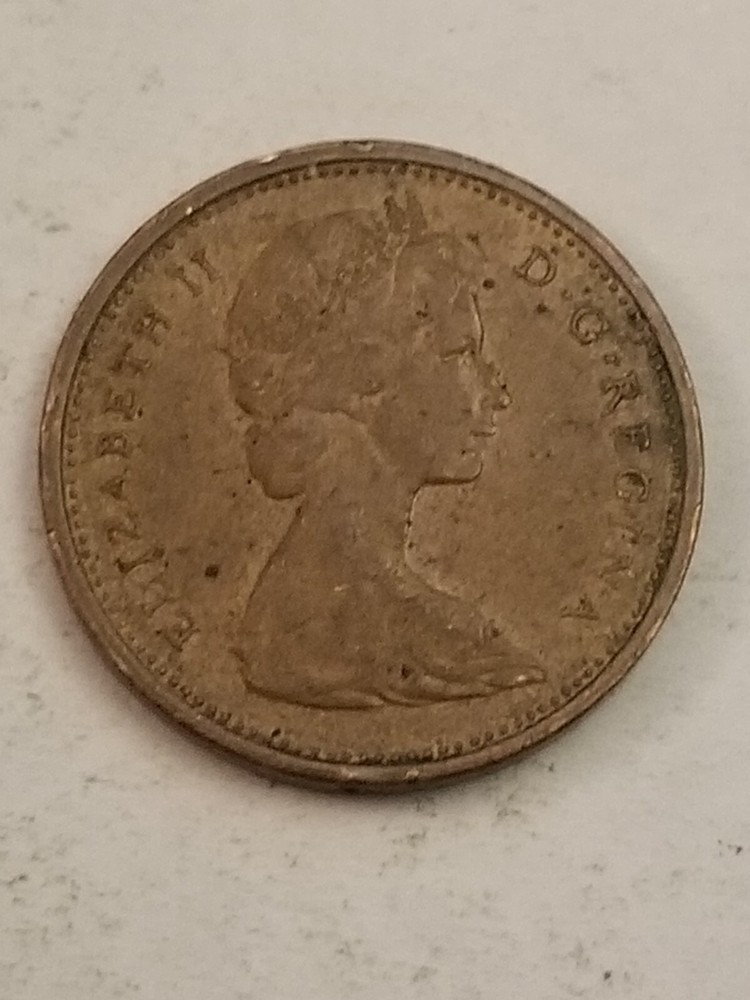 VINTAGE 1965 Canada One Cent Coin *A001*