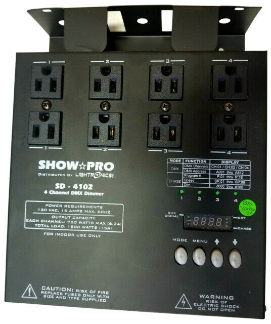 Lightronics SD4102 Portable Dimmer 4 Channels 600 Watts per Channel, 1650 Watts