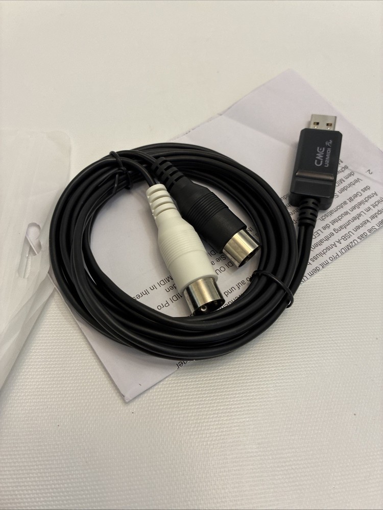 USB MIDI Cable 6.5ft - High-Speed Plug Play Interface for Instruments