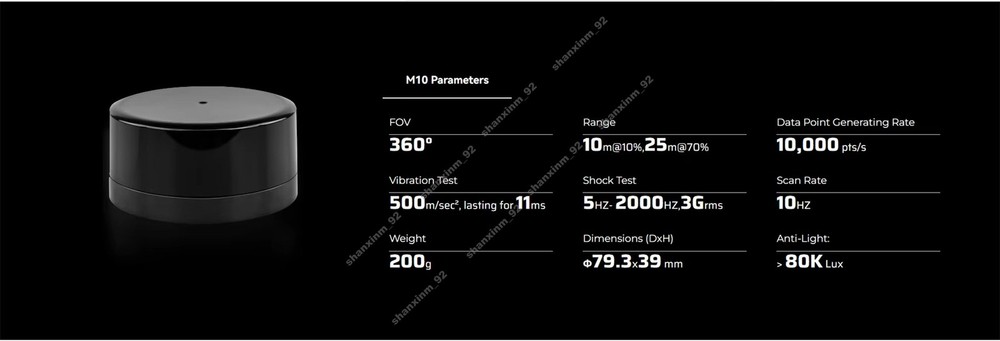 M10 Navigation Obstacle Avoidance LiDAR for Unmanned forklift、 AGV、Industrial