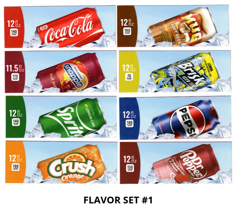 Dixie Narco DN145-5 Vending Machine Drink Label Flavor Strips - 8PK