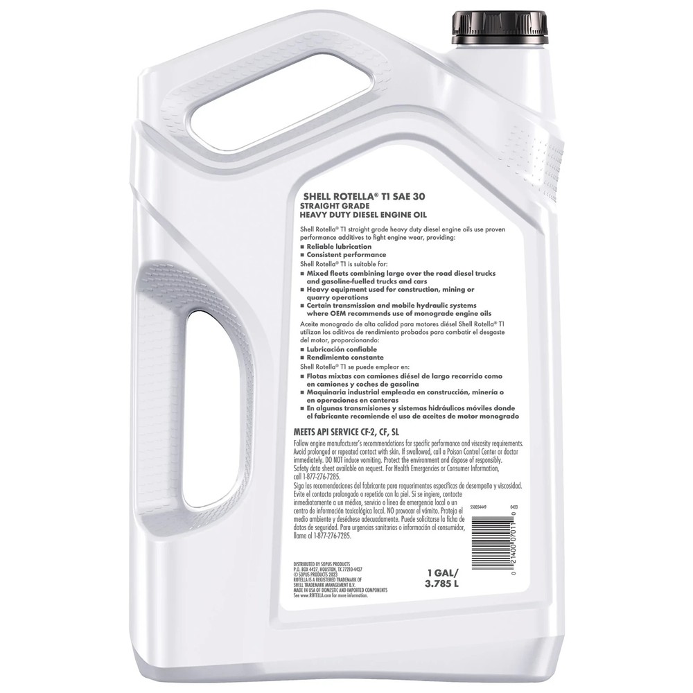 (2 pack) Shell Rotella T1 30 Diesel Engine Oil, 1 Gallon
