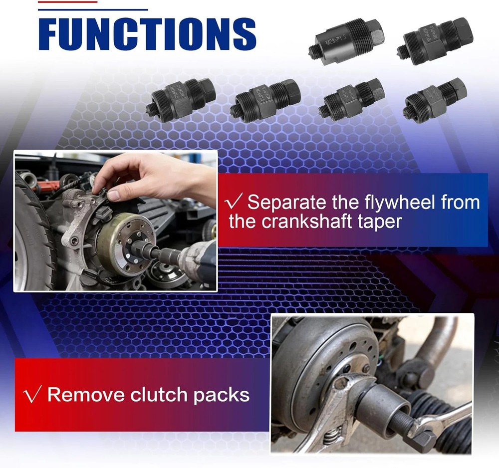 10PCS Motorcycle Flywheel Puller Set, Universal Flywheel Puller Tool Kit