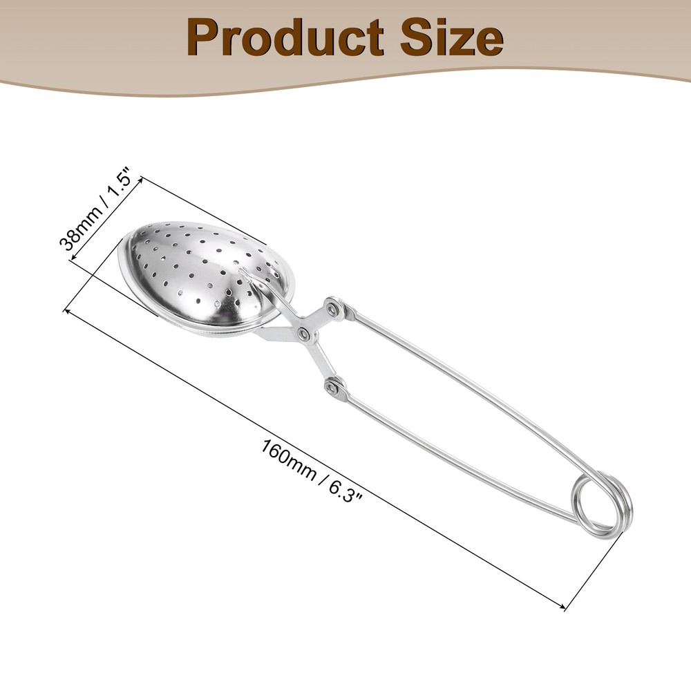 Egg Snap Tea Ball Infuser with Handle Stainless Steel Tea Strainer Silver
