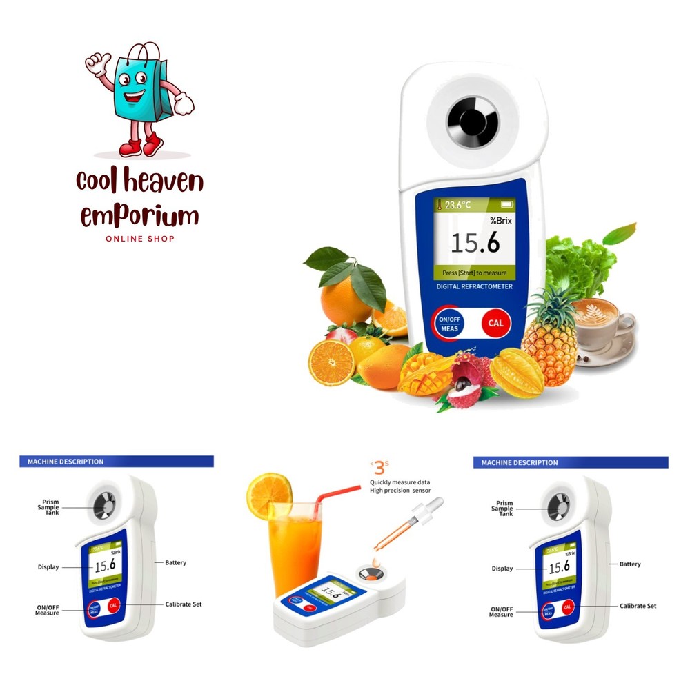 Waterproof Digital Brix Meter with Automatic Temperature Compensation for Juices