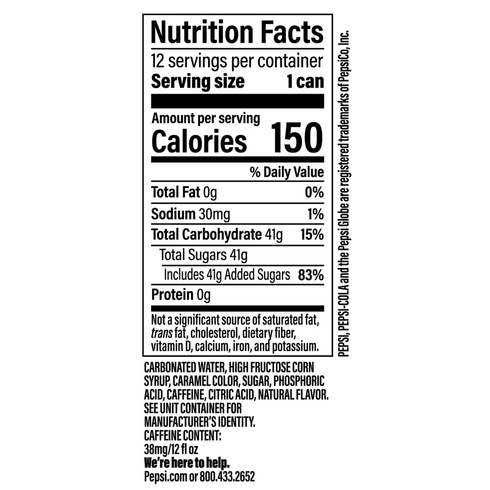 Pepsi Cola Soda Pop, 12 fl oz, 12 pack Cans