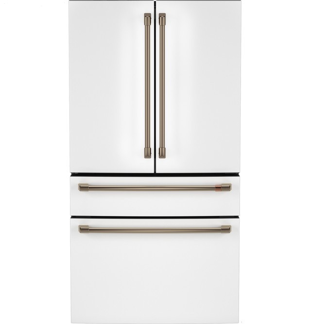 Cafe Matte White 4 Piece Kitchen with 36" Gas Range & Refrigerator
