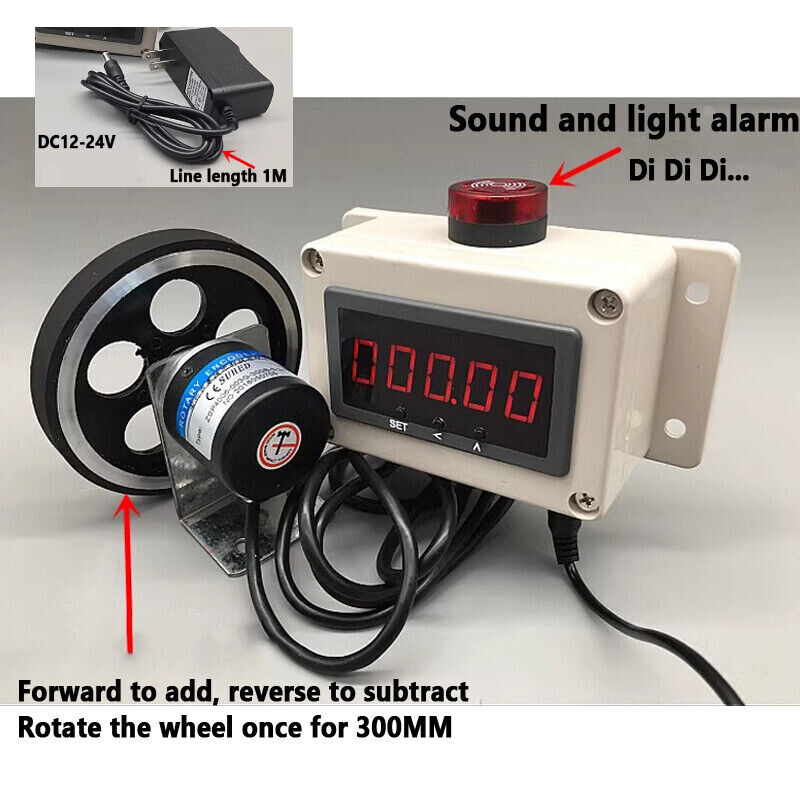 Encoder Wheel 100ppr Counter Meter Rotary Electronic Roll Digital Length Measure