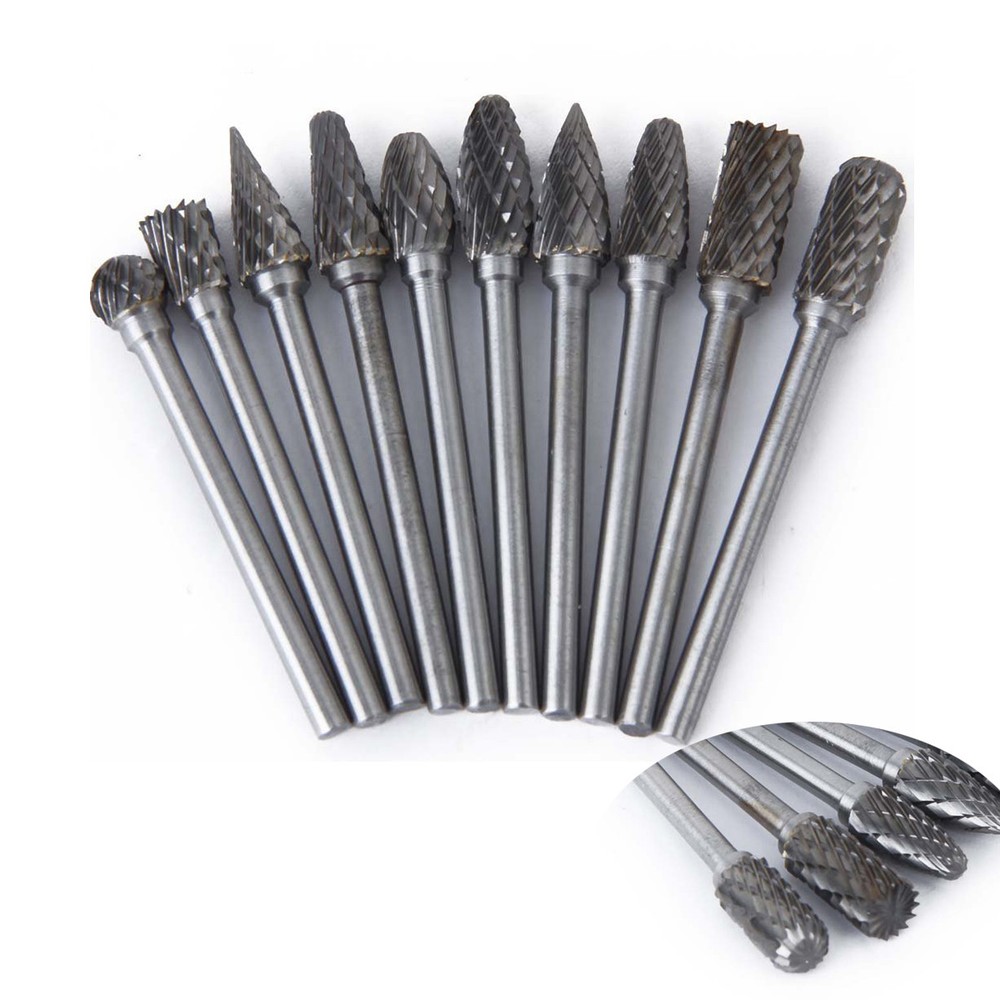 10pcs carbide burr die bits deburring tools