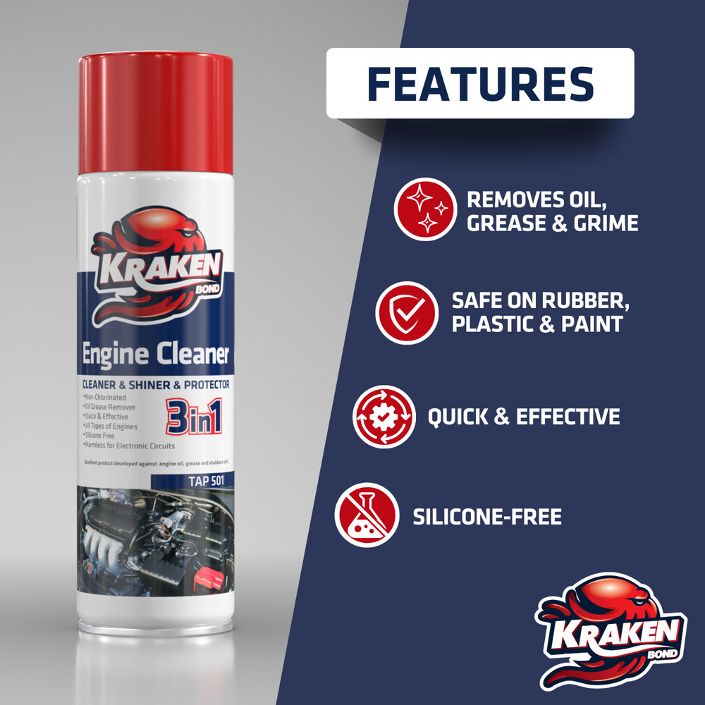 Kraken Bond Engine Cleaner & Degreaser Spray 12.3 fl oz - 2 Pack
