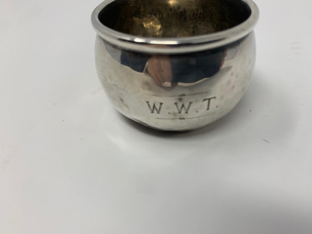 Tiny Sterling Cup, Interesting Handle, Edward San Giovanni
