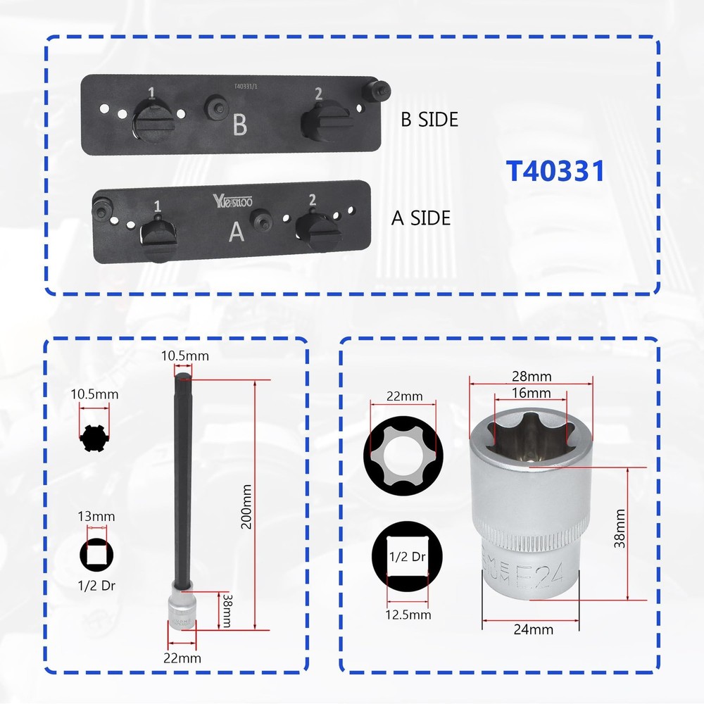 Yuesstloo EA839 Engine Camshaft Locking Timing Tool Kit Compatible with VW...