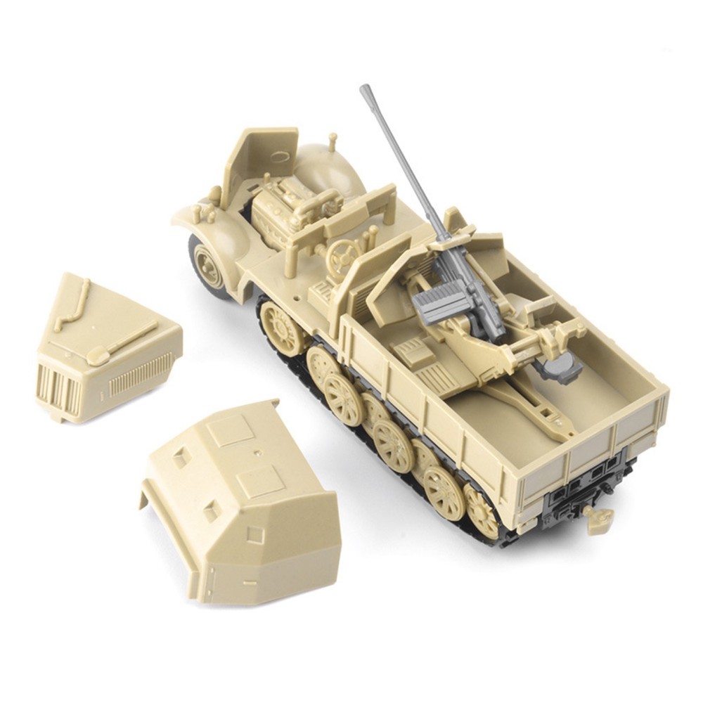 4D Half-Track Vehicle Model 1:72 Simulation Military Handmake Model Ornaments