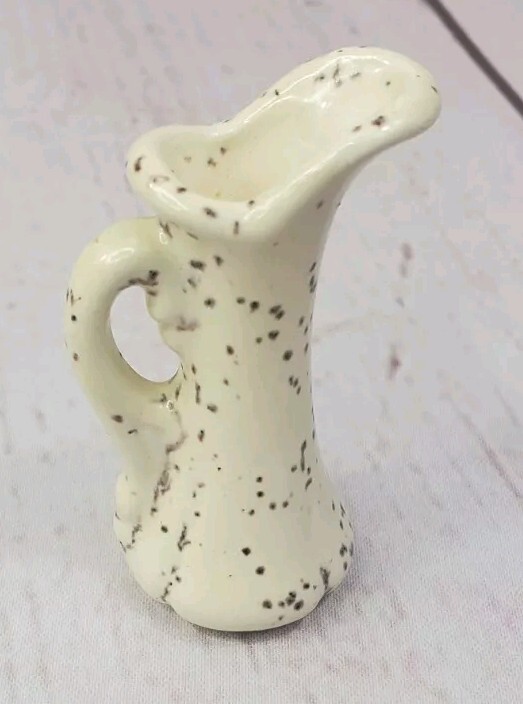 Vintage Miniature Stoneware Speckled Pitcher