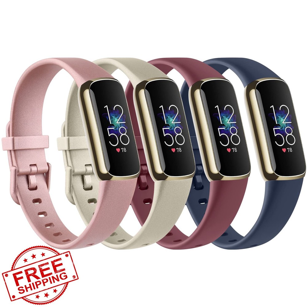 Fitbit Luxe Bands 4pk, Soft Silicone Sport Replacement Straps