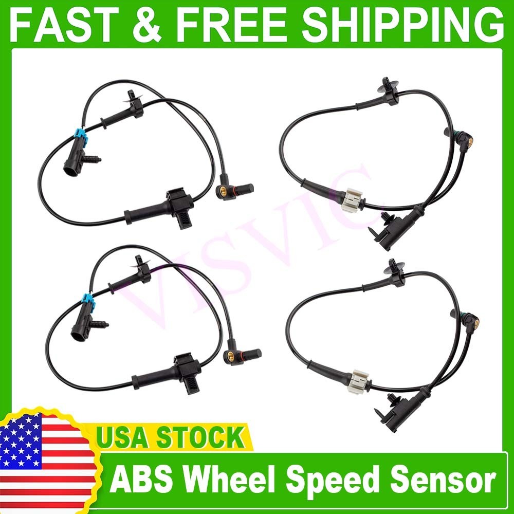 Front and Rear Left & Right ABS Wheel Speed Sensor 2 Pair for Chevy Silverado...