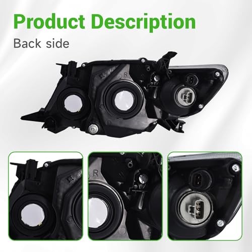 Headlights Assembly Silver Headlamp Replacement for 2009-2010 Corolla Driver