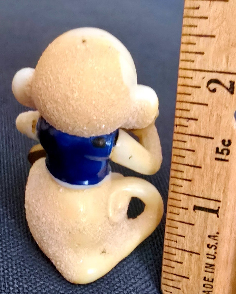 Strange & Unusual Small Plastic Monkey with Guitar Figure