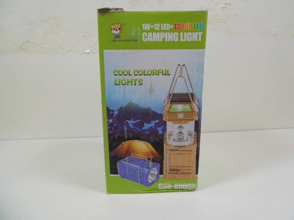 Solar Powered Lantern Lights USB AC Battery Color Led Hiking Flashlight Camping