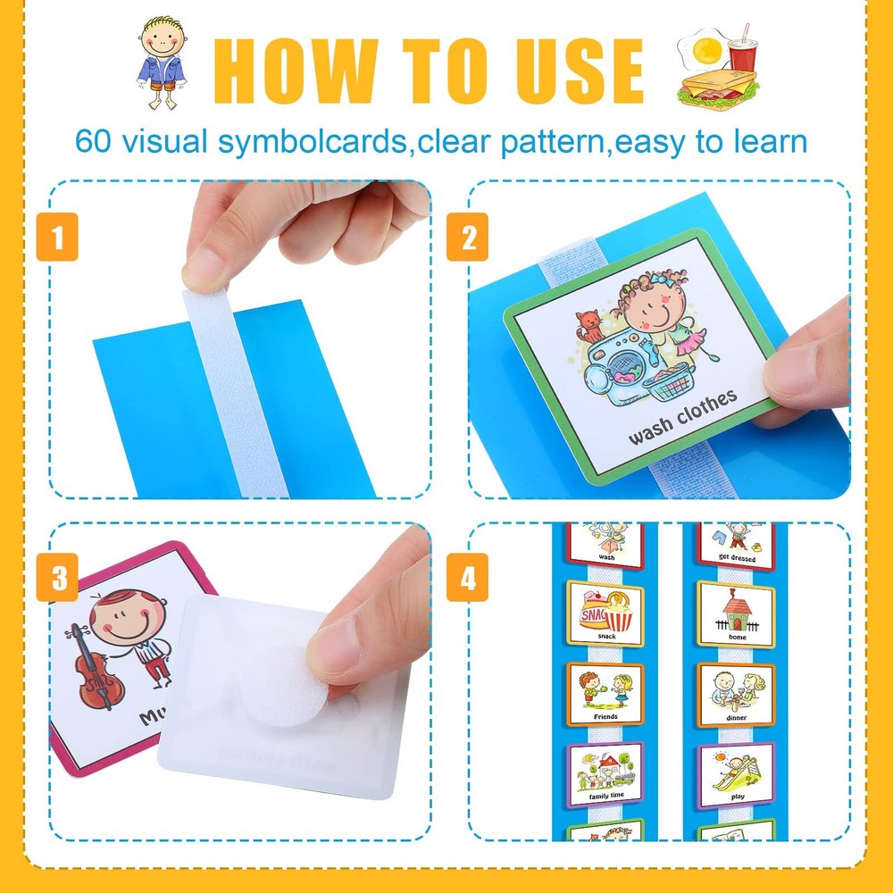Visual Schedule for Kids with Autism Toddler Daily Routine Chart Schedule Boa...