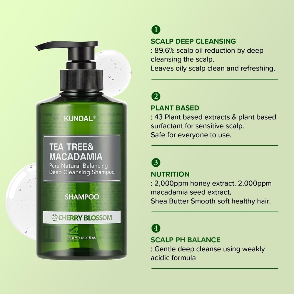 Kundal Tea Tree & Macadamia Deep Cleansing Shampoo 500ml