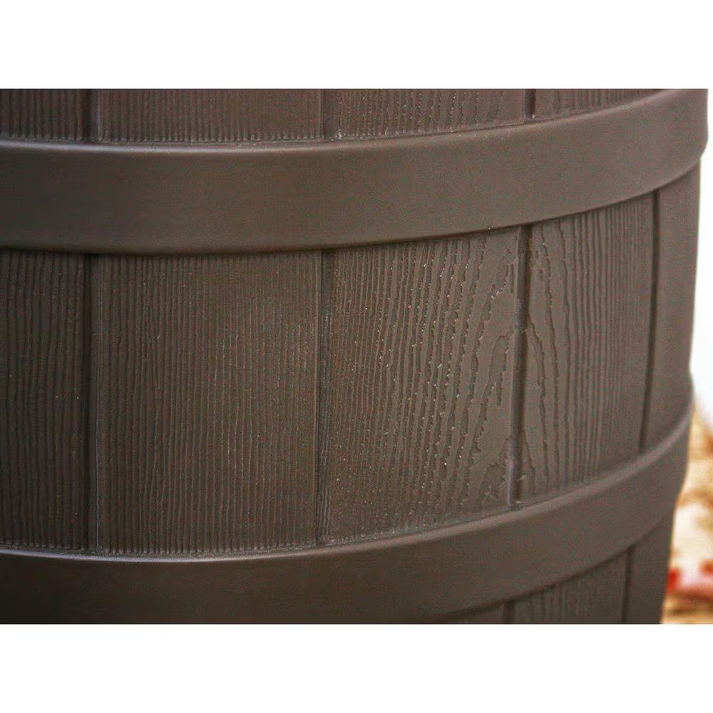 Rain Wizard 50 Gal. Water Collection Barrel Drum, Oak (2-Pack)