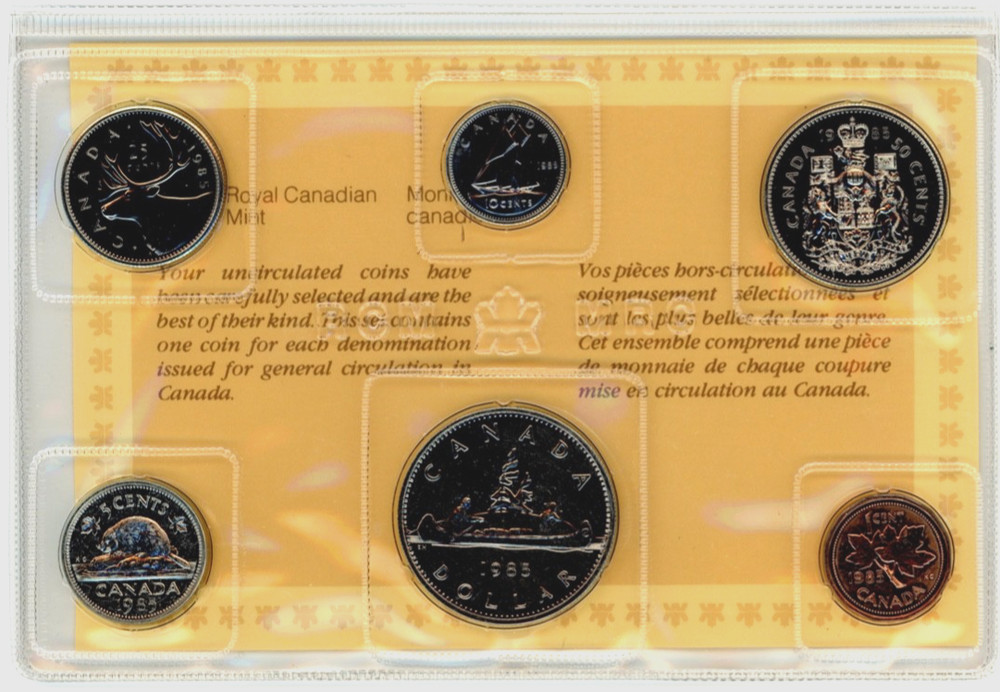 Test 1985 Canada Uncirculated Prooflike Set - Original Envelope and COA
