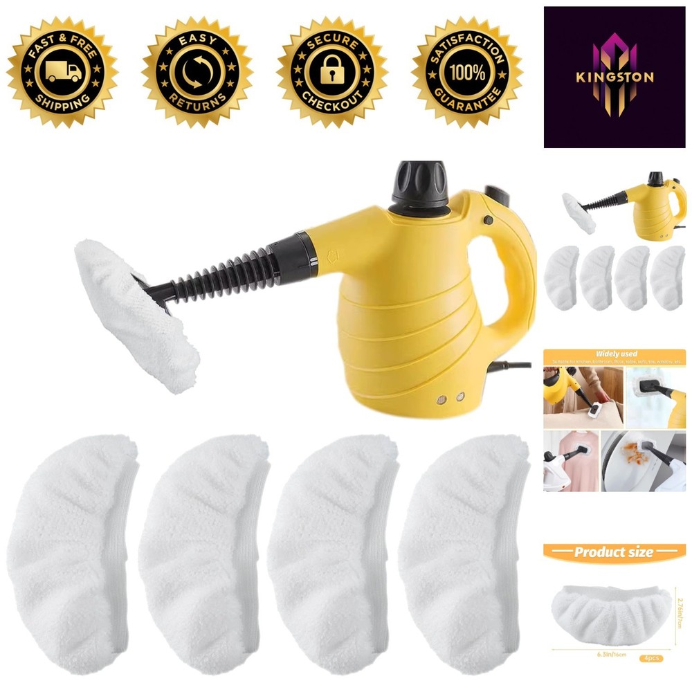 Compact Steam Cleaner Attachments - 4 PCS Microfiber Pad Set for Easy Cleaning