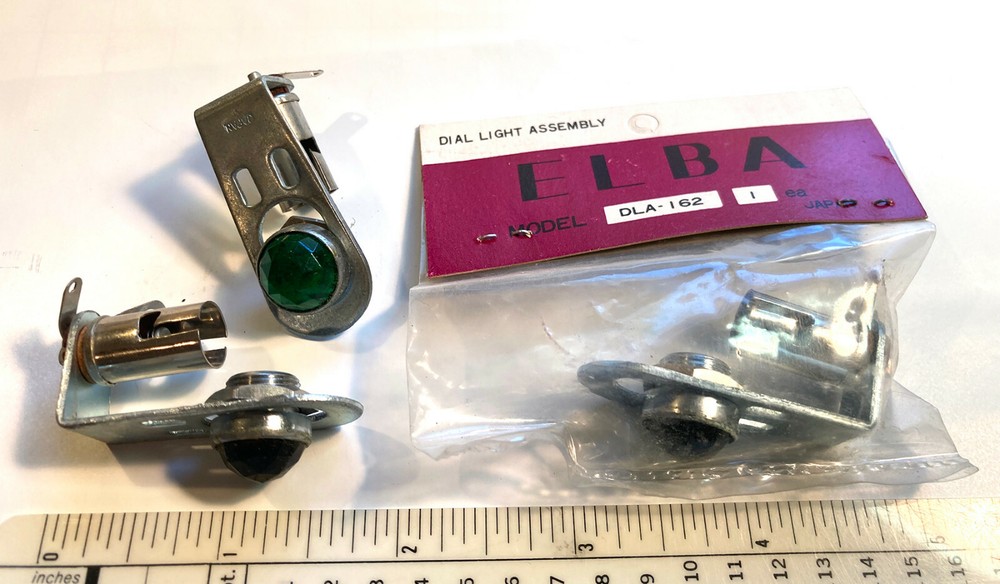 NOS Vintage Elba Green Dial Light Asembly