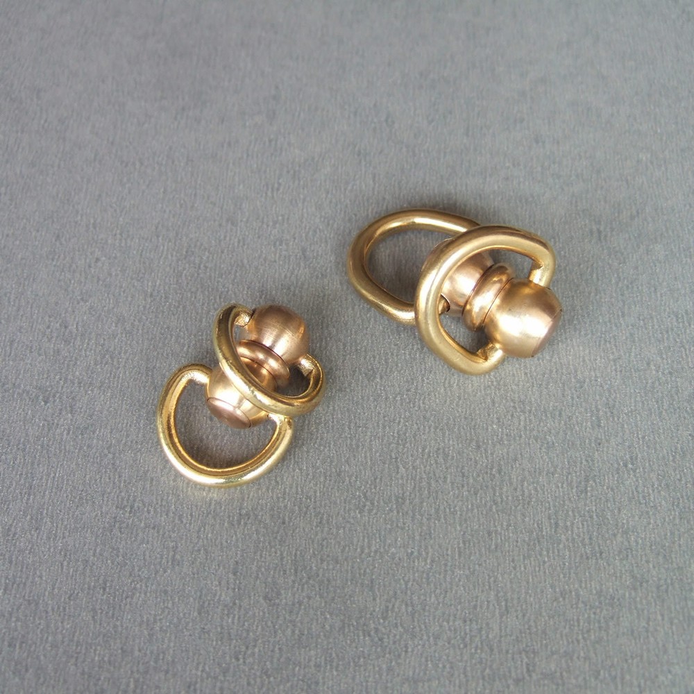 2pcs Solid Brass Double Swivel Round Eye Snap connector Leather 1/2" 13/32"
