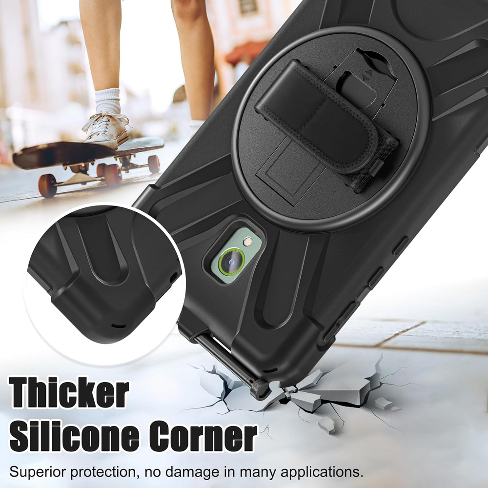 Samsung Galaxy Tab Active5/Active 3 8.0 Case, with 360 Stand, Handle Hand Strap