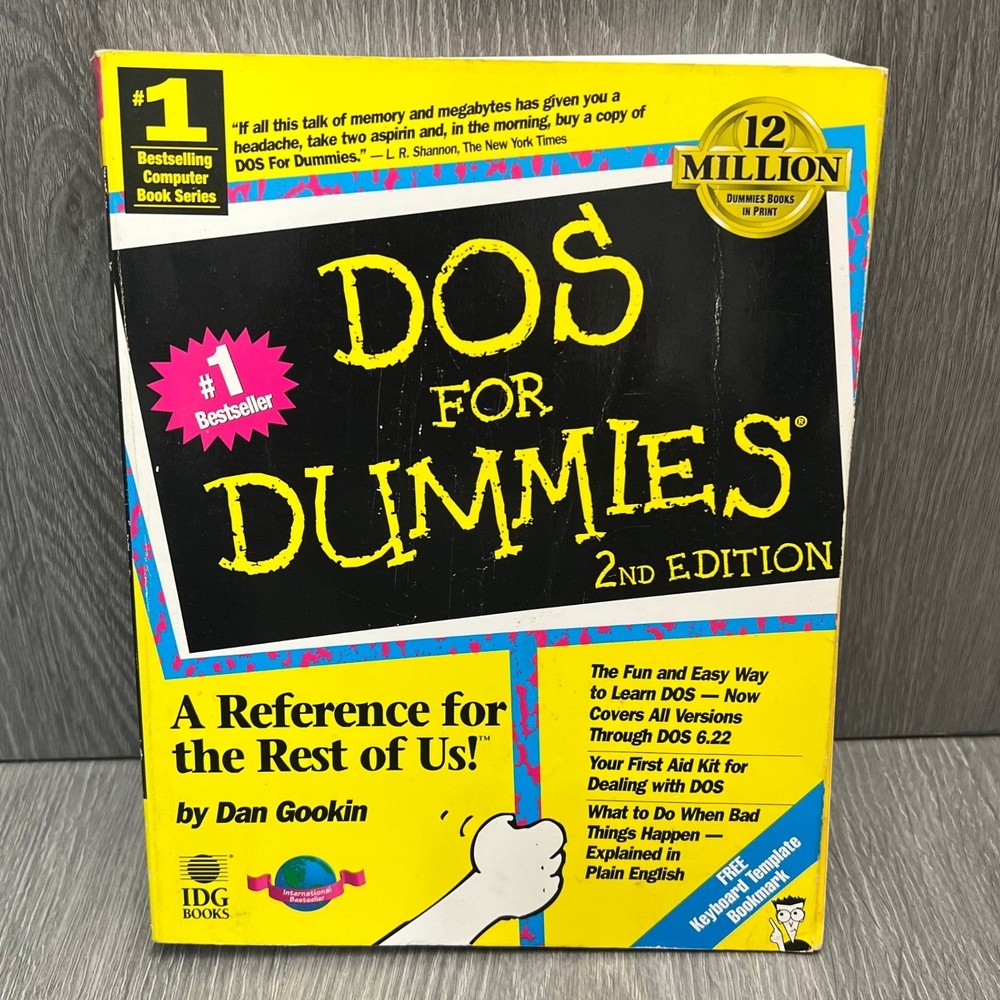 DOS for Dummies 2nd Edition Computer Book Reference Guide Dan Gookin