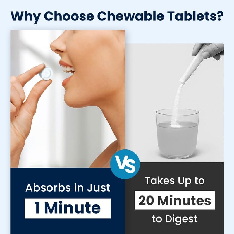 Chewable Electrolyte Tablets, 80 Count Fast-Dissolve Sugar-Free Stick Salt Table