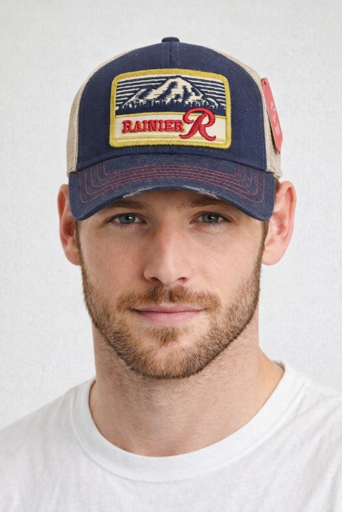 Rainier Beer Patch Trucker Mesh Hat New with Tags