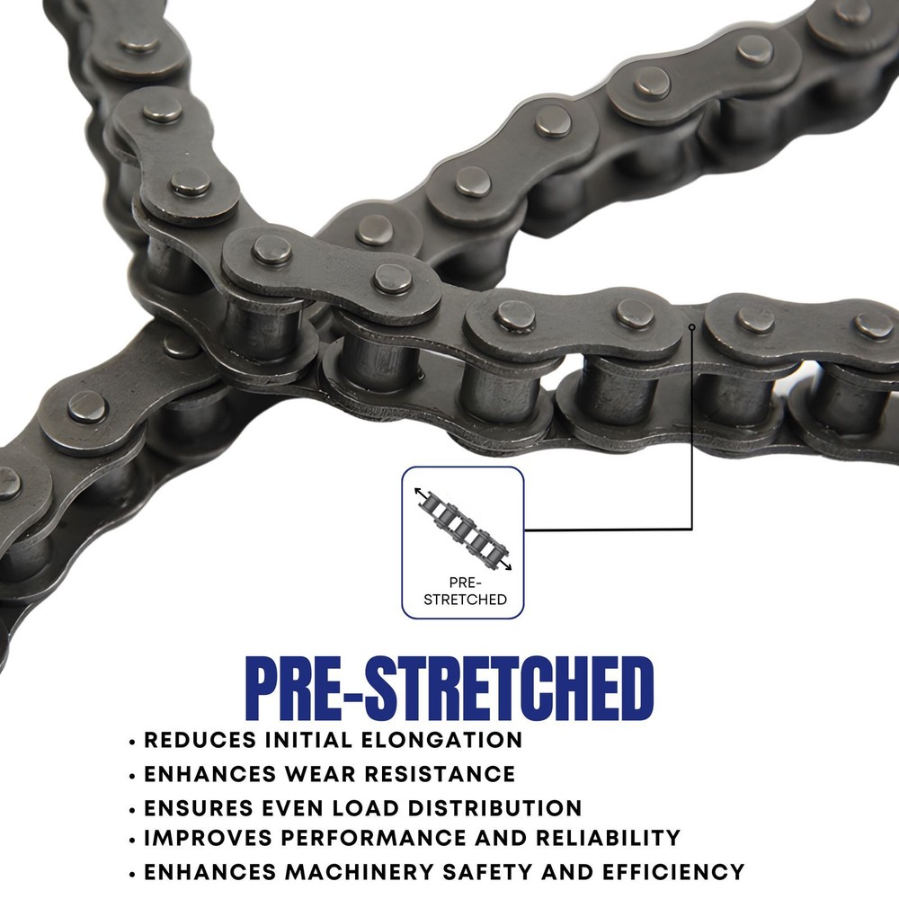 #60 Roller Chain 50 Feet with 5 Connecting Links